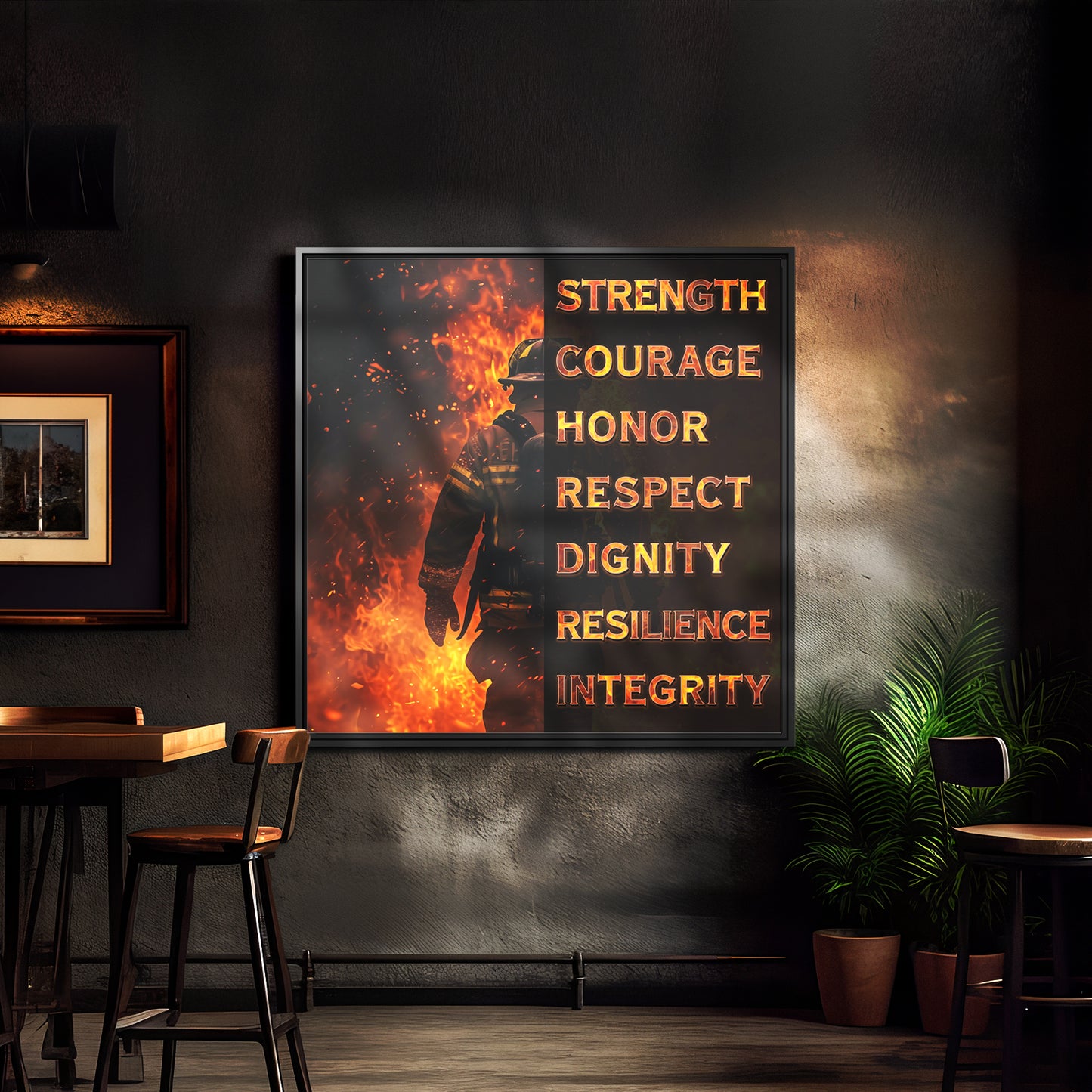 Anatomy of a Firefighter - Framed Canvas