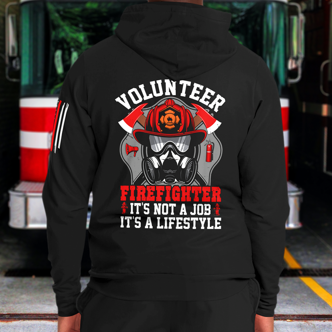 American Volunteer Firefighter - Athletic Hoodie