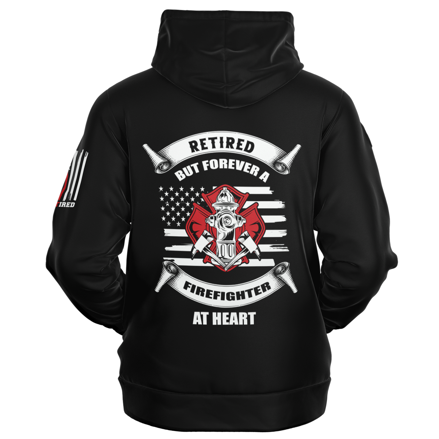 Retired USA Firefighter - Athletic Hoodie