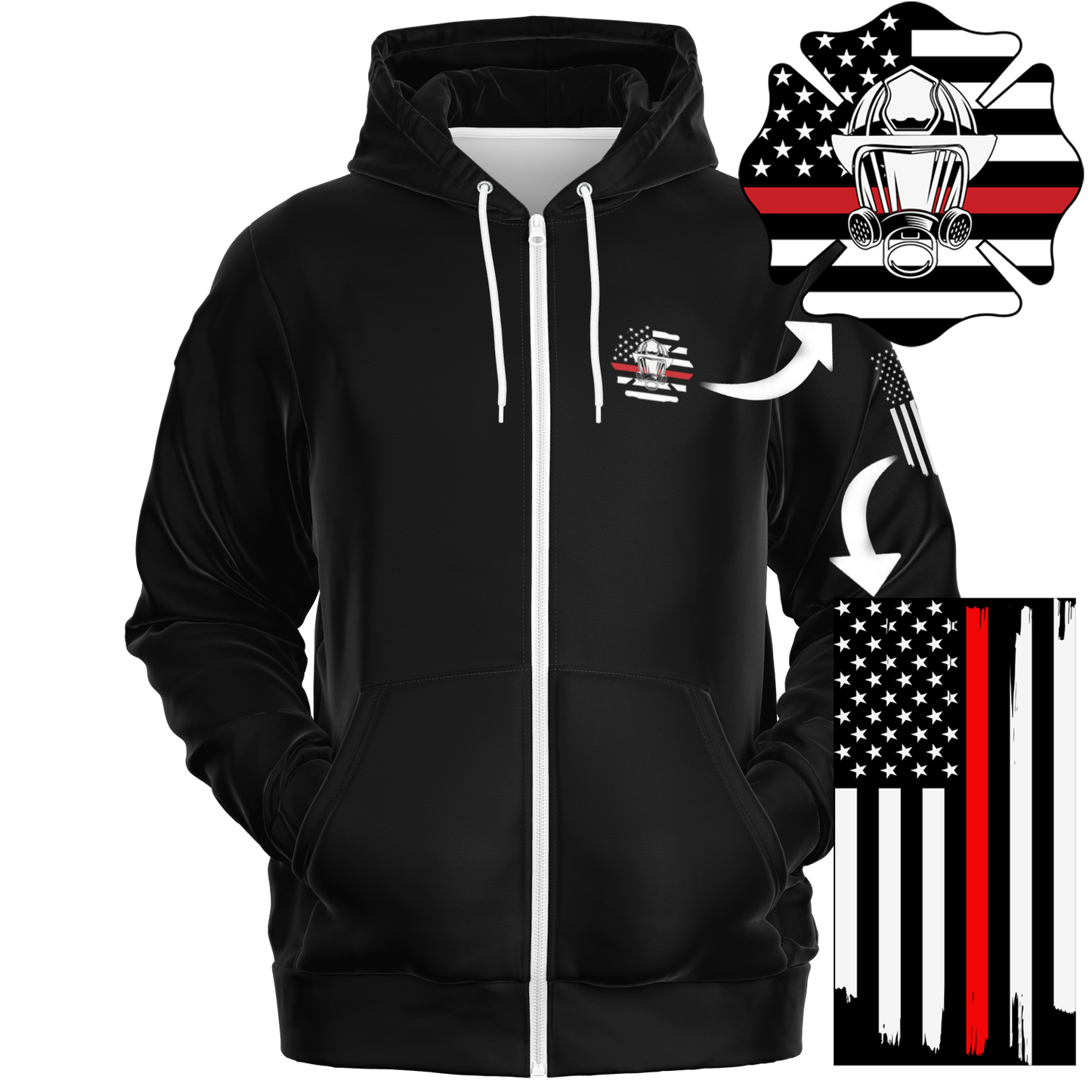 American Volunteer Firefighter - Athletic Hoodie