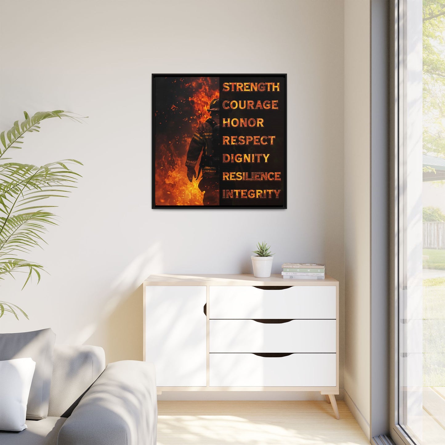 Anatomy of a Firefighter - Framed Canvas