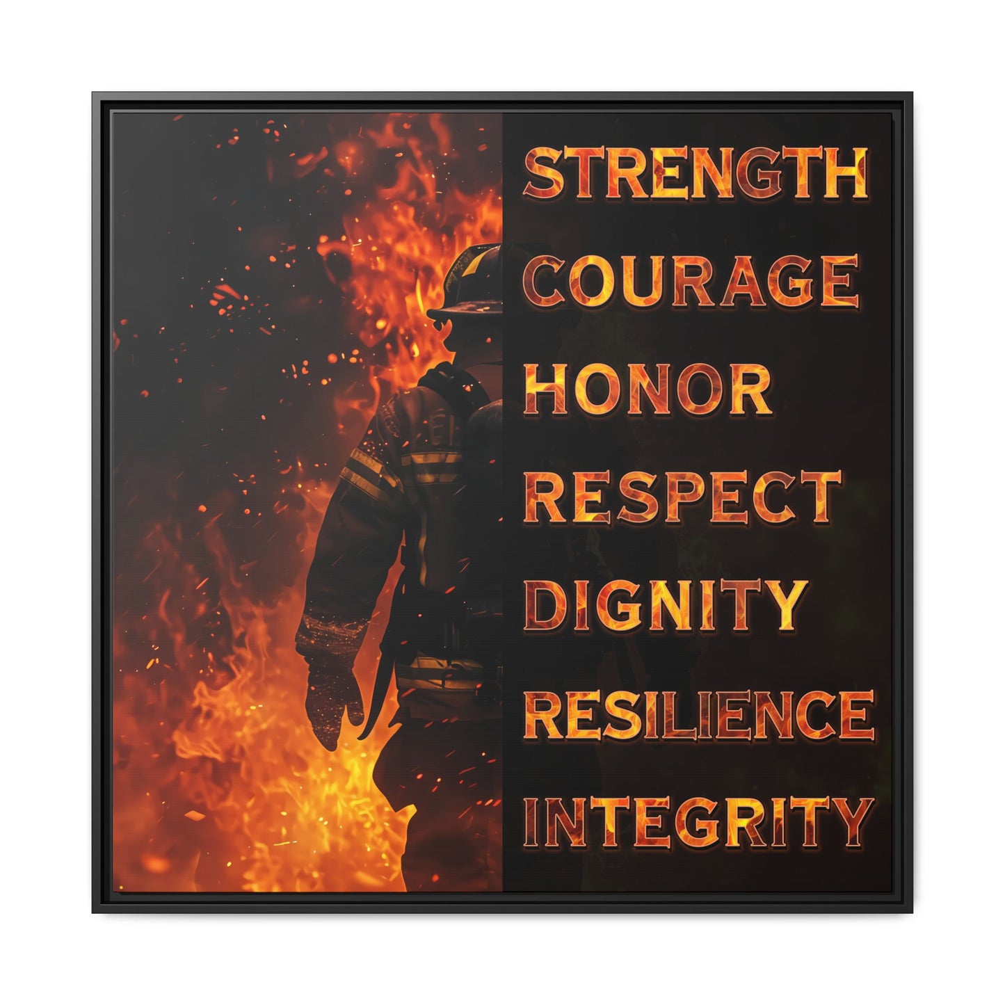 Anatomy of a Firefighter - Framed Canvas