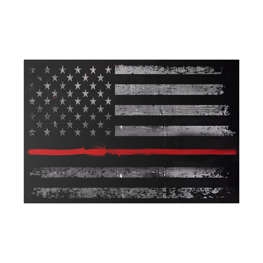 Thin Red Line of Courage - Stretched Canvas