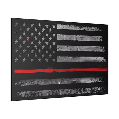 Thin Red Line of Courage - Stretched Canvas