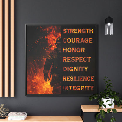 Anatomy of a Firefighter - Framed Canvas