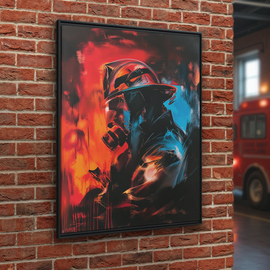 Into the blaze - Framed Canvas