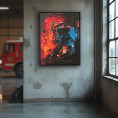 Into the blaze - Framed Canvas