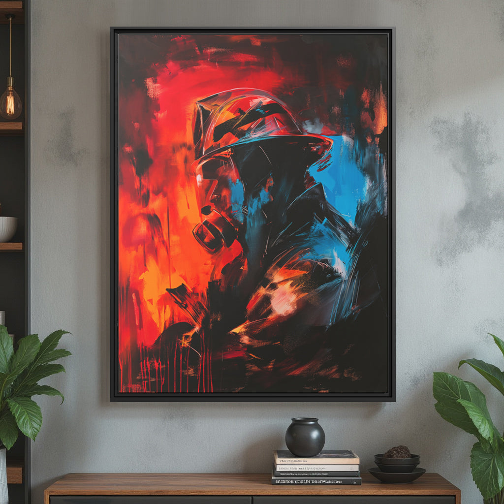 Into the blaze - Framed Canvas